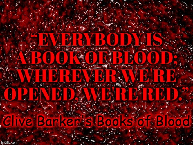 image tagged in books,blood,red,read,horror,1980s | made w/ Imgflip meme maker