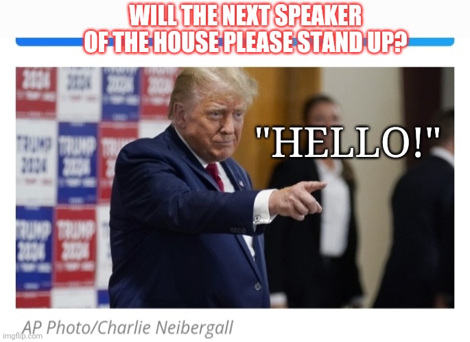 Thank You Mr. Speaker | WILL THE NEXT SPEAKER OF THE HOUSE PLEASE STAND UP? "HELLO!" | image tagged in libtard,headshot,explode,vote,president trump | made w/ Imgflip meme maker