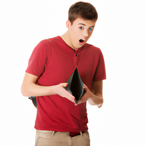 shocked or surprised student holding an empty wallet or looking Blank Meme Template