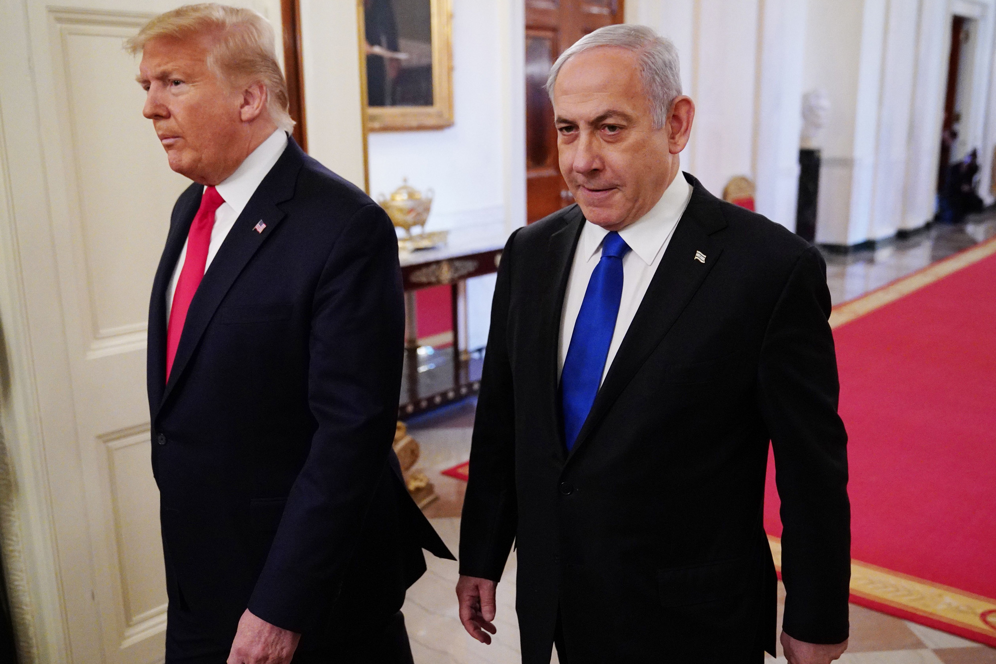 Trump, Netanyahu. Two up on felony charges. Blank Meme Template