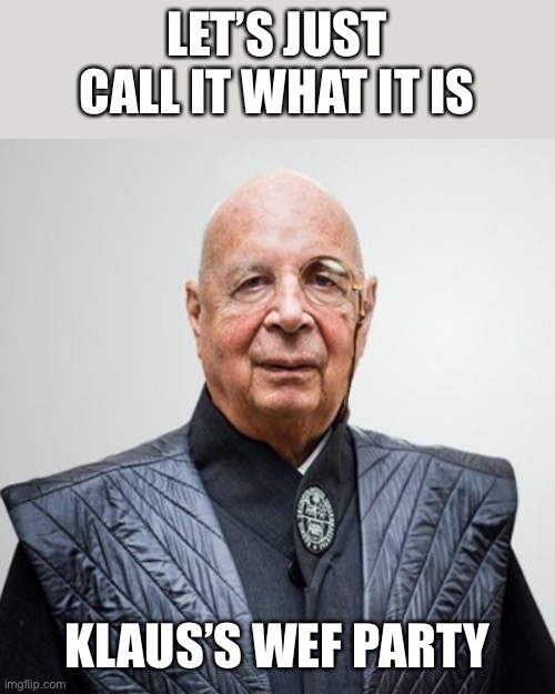 Klaus Schwab | LET’S JUST CALL IT WHAT IT IS KLAUS’S WEF PARTY | image tagged in klaus schwab | made w/ Imgflip meme maker