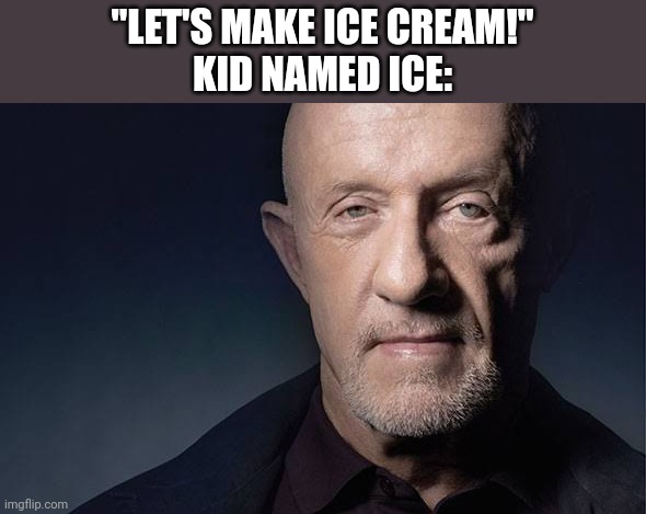 Kid Named | "LET'S MAKE ICE CREAM!"
KID NAMED ICE: | image tagged in kid named | made w/ Imgflip meme maker