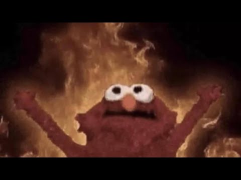 Elmo burning the world Blank Meme Template