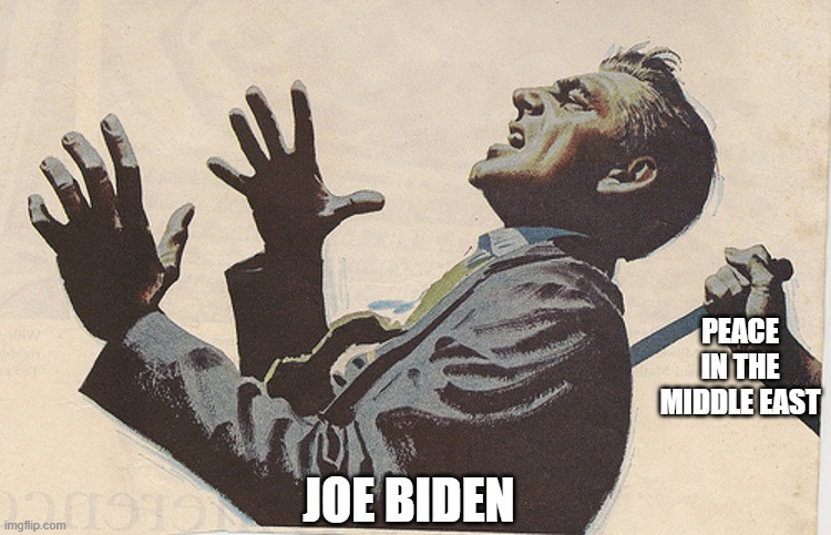 $6,235,000,000.00 | PEACE IN THE MIDDLE EAST; JOE BIDEN | image tagged in stabbed in the back,political meme,palestine,israel,stupid liberals,libtards | made w/ Imgflip meme maker