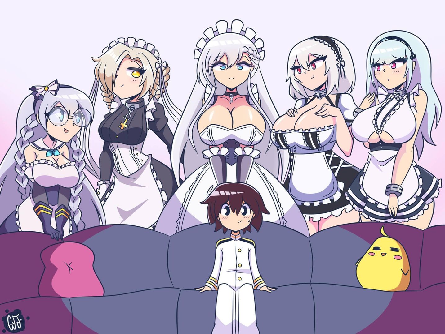 High Quality Anime maids Blank Meme Template