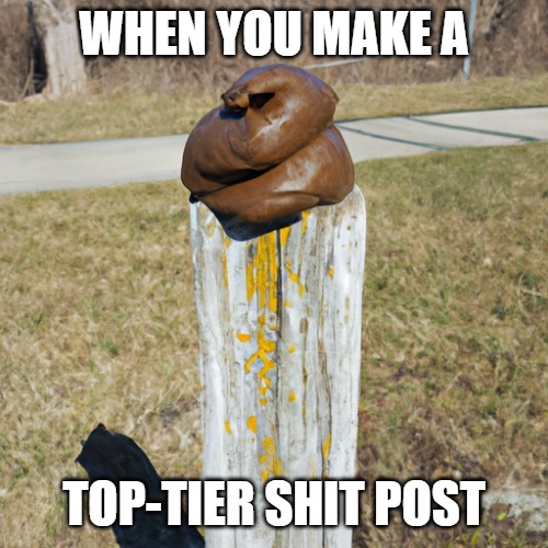 WHEN YOU MAKE A; TOP-TIER SHIT POST | made w/ Imgflip meme maker