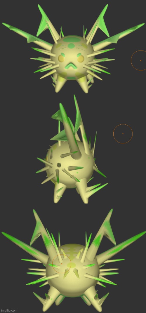 spikey boi (any name ideas?, hello :DD) | image tagged in hello,hi,3d,yay | made w/ Imgflip meme maker