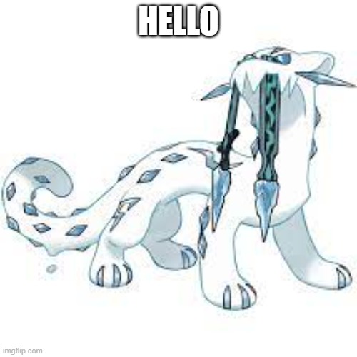 hi | HELLO | image tagged in chien-pao template | made w/ Imgflip meme maker