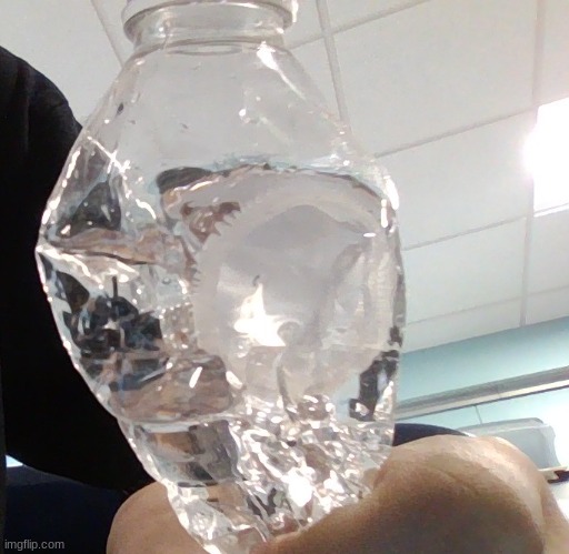 imagine having a cap stuck in your water bottle... :half hand reveal! | image tagged in water,reveal,cap | made w/ Imgflip meme maker