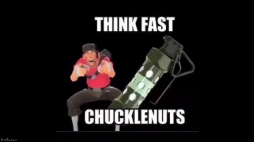 THINK FAST CHUCKLENUTS | image tagged in think fast chucklenuts | made w/ Imgflip meme maker