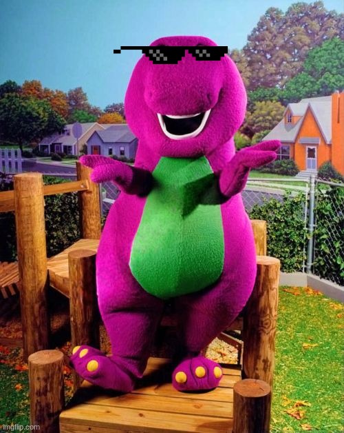 bhk | image tagged in barney the dinosaur | made w/ Imgflip meme maker