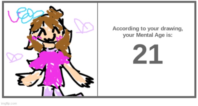 im not mentally 21!? >:0 | image tagged in evil drawing | made w/ Imgflip meme maker