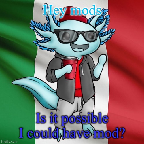 Just wondering cause I’ve been here for a bit now | Hey mods; Is it possible I could have mod? | image tagged in lucifer_the_italiano s announcement template,moderators | made w/ Imgflip meme maker