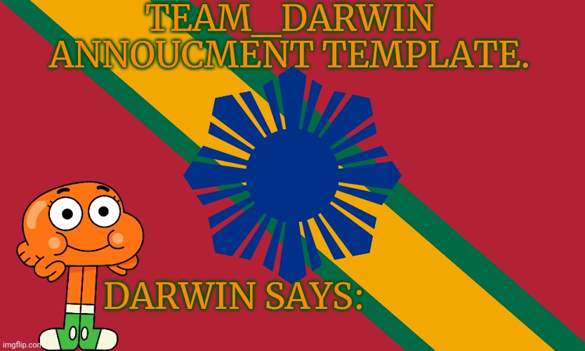 High Quality Team_Darwin announcement Template Blank Meme Template