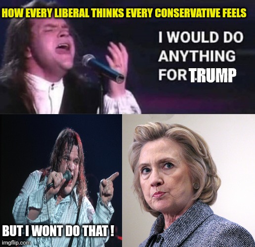 I would do anything for love | TRUMP BUT I WONT DO THAT ! HOW EVERY LIBERAL THINKS EVERY CONSERVATIVE FEELS | image tagged in i would do anything for love | made w/ Imgflip meme maker