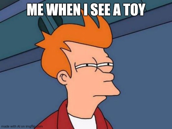 Yes, that's 100% me /hj | ME WHEN I SEE A TOY | image tagged in memes,futurama fry | made w/ Imgflip meme maker