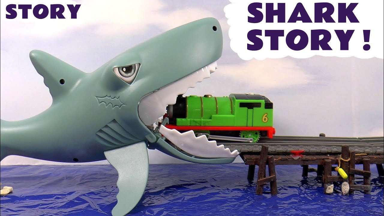 High Quality Shark Eating Train Blank Meme Template