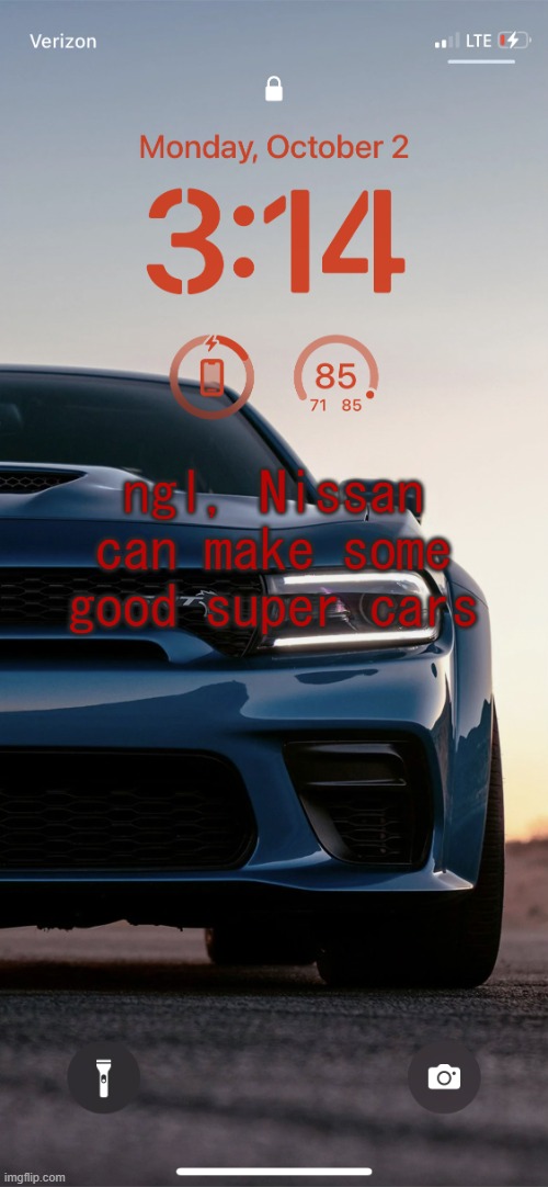 Sallie.may's Hellcat Temp | ngl, Nissan can make some good super cars | image tagged in sallie may's hellcat temp | made w/ Imgflip meme maker