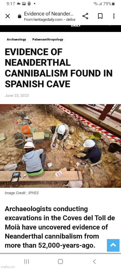 Neanderthal cannibalism | image tagged in neanderthal cannibalism | made w/ Imgflip meme maker