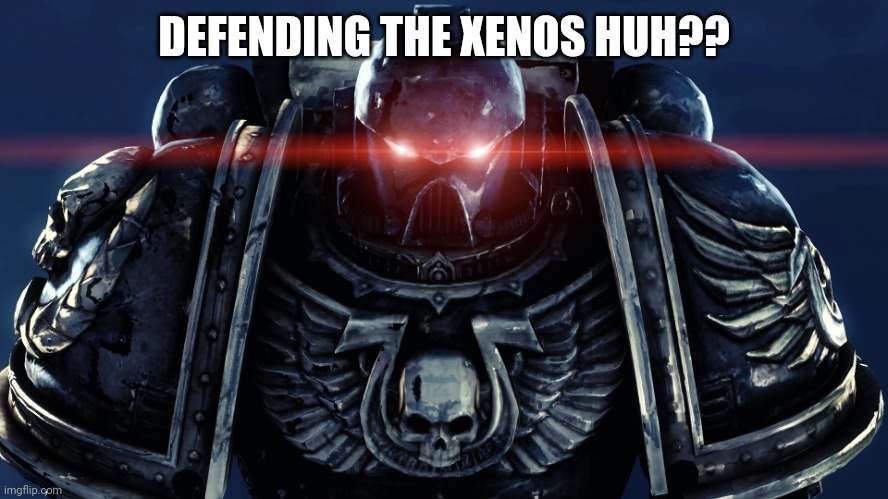 Space Marines | DEFENDING THE XENOS HUH?? | image tagged in space marines | made w/ Imgflip meme maker