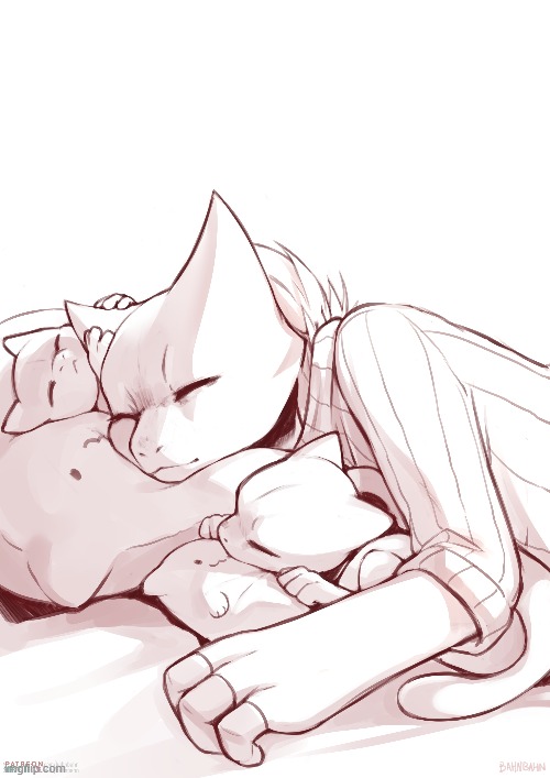 Afternoon nap (By BahnBahn) (DON'T YOU DARE!) | image tagged in wholesome,pokemon,furry | made w/ Imgflip meme maker
