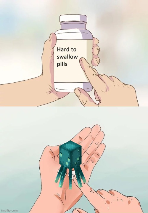 I'm never forgiving this monster. | image tagged in memes,hard to swallow pills,minecraft,video games,minecraft memes,relatable | made w/ Imgflip meme maker