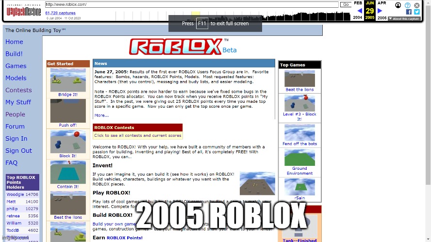 2005 ROBLOX | image tagged in no tags | made w/ Imgflip meme maker