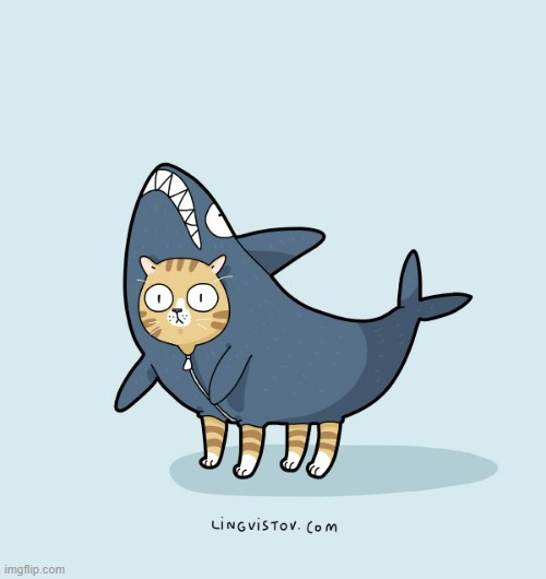 A Halloween Cat's Way Of Thinking | image tagged in memes,comics/cartoons,cats,halloween,shark,costume | made w/ Imgflip meme maker