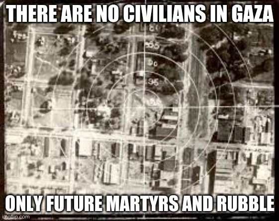 rubble | THERE ARE NO CIVILIANS IN GAZA; ONLY FUTURE MARTYRS AND RUBBLE | made w/ Imgflip meme maker