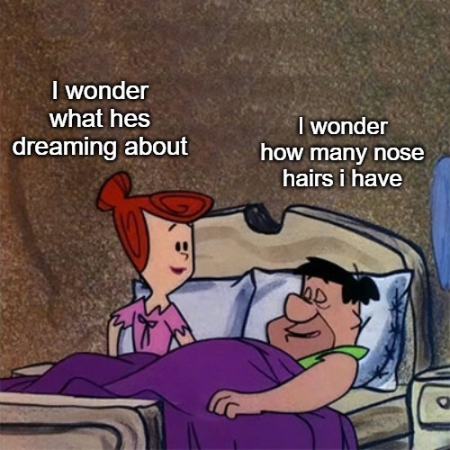 I wonder what hes dreaming about; I wonder how many nose hairs i have | made w/ Imgflip meme maker