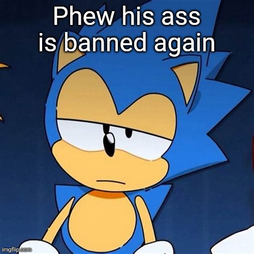 bruh | Phew his ass is banned again | image tagged in bruh | made w/ Imgflip meme maker