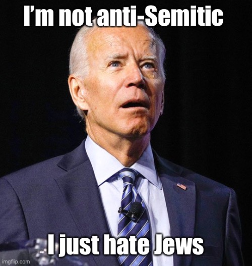 Joe Biden | I’m not anti-Semitic I just hate Jews | image tagged in joe biden | made w/ Imgflip meme maker
