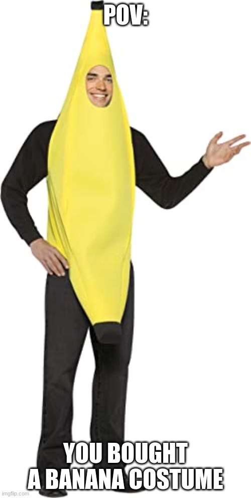 Banana Suit Costume | POV:; YOU BOUGHT A BANANA COSTUME | image tagged in banana suit costume | made w/ Imgflip meme maker