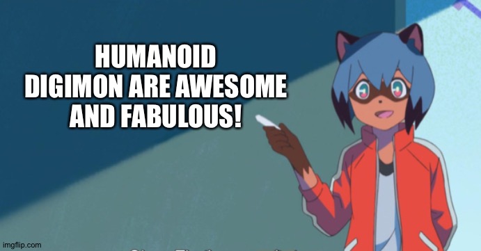 Michiru loves Humanoid Digimon | HUMANOID DIGIMON ARE AWESOME AND FABULOUS! | image tagged in michiru chalkboard | made w/ Imgflip meme maker