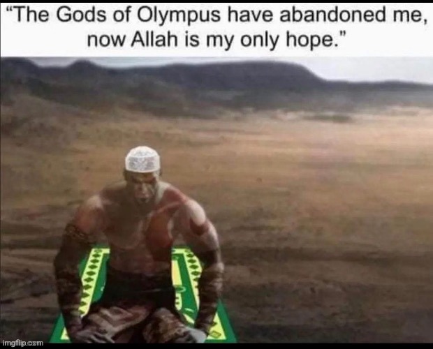 imagine if this was canon | image tagged in halal kratos | made w/ Imgflip meme maker