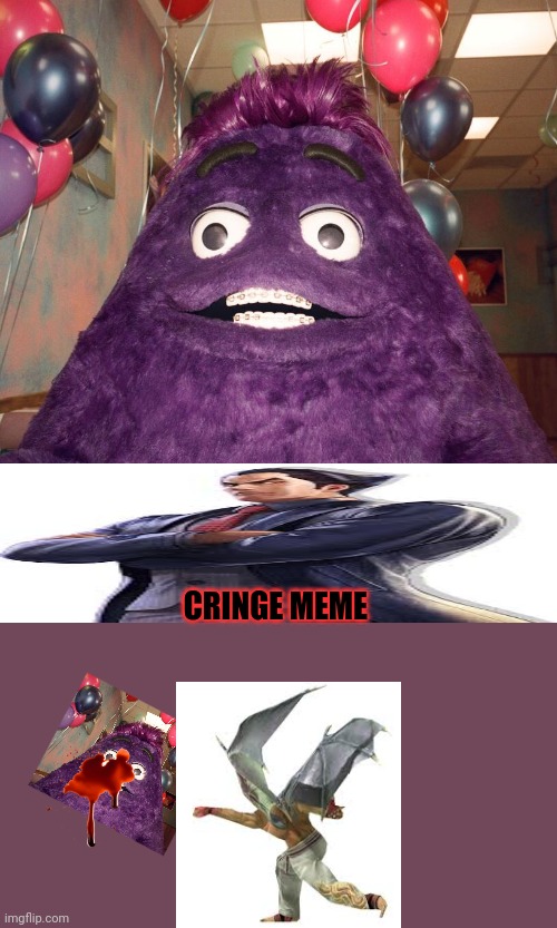 Cringe memes shall die | CRINGE MEME | image tagged in grimace shake | made w/ Imgflip meme maker