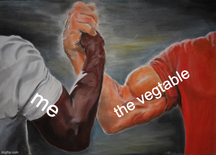Epic Handshake Meme | me the vegtable | image tagged in memes,epic handshake | made w/ Imgflip meme maker