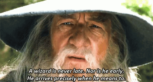 The wizard is never late Gandalf Blank Meme Template