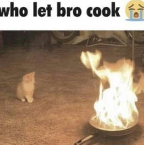 High Quality who let bro cook Blank Meme Template