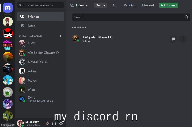 my discord rn | made w/ Imgflip meme maker