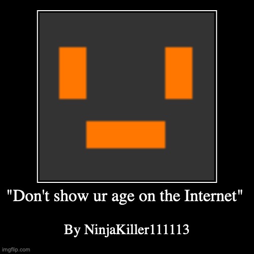 NinjaKiller Is Good | "Don't show ur age on the Internet" | By NinjaKiller111113 | image tagged in funny,demotivationals,respect | made w/ Imgflip demotivational maker