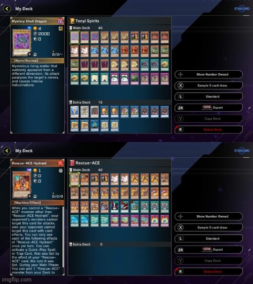 My newest Master Duel decks | image tagged in yugioh,master duel,anime,gaming,nintendo switch,screenshot | made w/ Imgflip meme maker