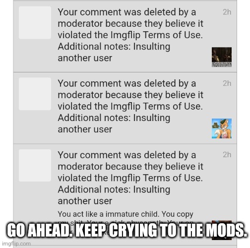 Mods are clowns. So is mepios. | GO AHEAD. KEEP CRYING TO THE MODS. | image tagged in mepios sucks,mepios,war,anti furry,furry,bullshit | made w/ Imgflip meme maker
