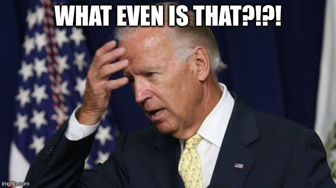 Joe Biden worries | WHAT EVEN IS THAT?!?! | image tagged in joe biden worries | made w/ Imgflip meme maker