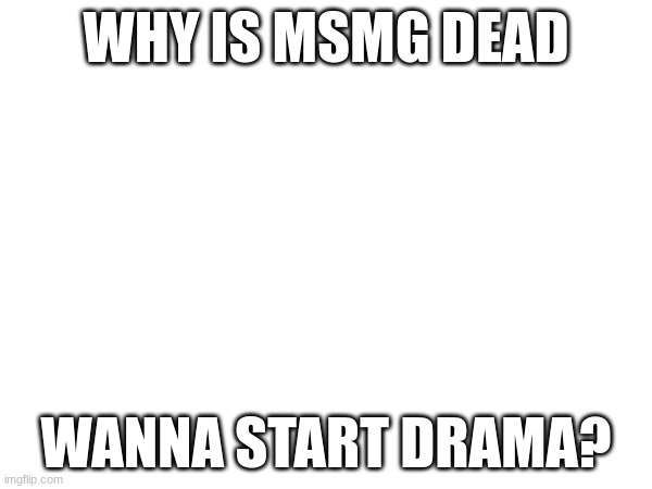 WHY IS MSMG DEAD; WANNA START DRAMA? | made w/ Imgflip meme maker