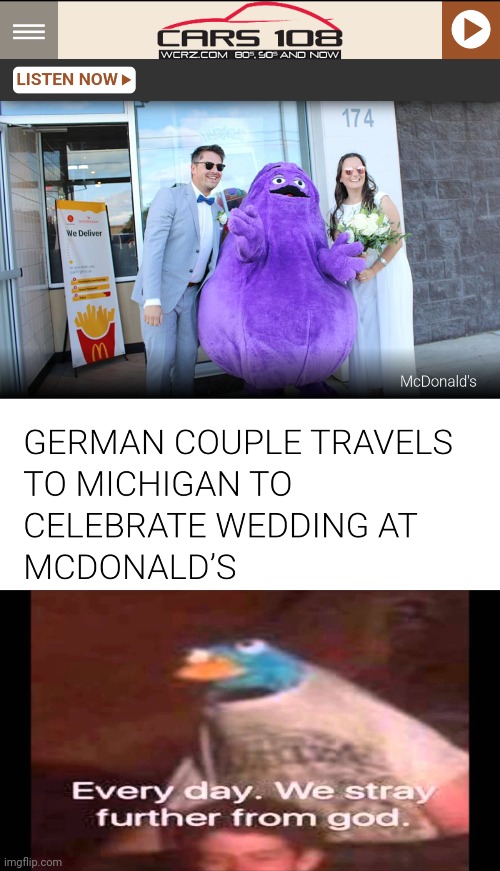 When you make a McMistake | image tagged in every day we stray further from god,mcdonalds,my aunts wedding | made w/ Imgflip meme maker