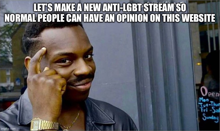 Good idea bad idea | LET’S MAKE A NEW ANTI-LGBT STREAM SO NORMAL PEOPLE CAN HAVE AN OPINION ON THIS WEBSITE | image tagged in good idea bad idea | made w/ Imgflip meme maker