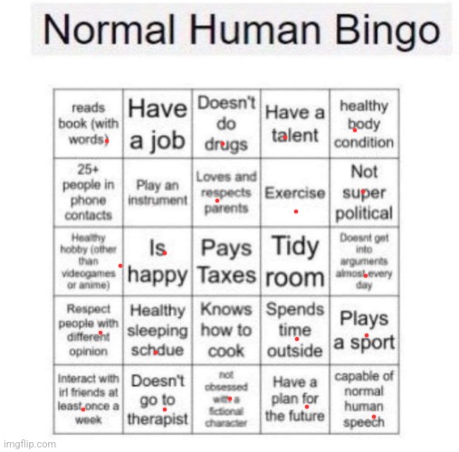 Idk I'm bored | image tagged in normal human bingo | made w/ Imgflip meme maker