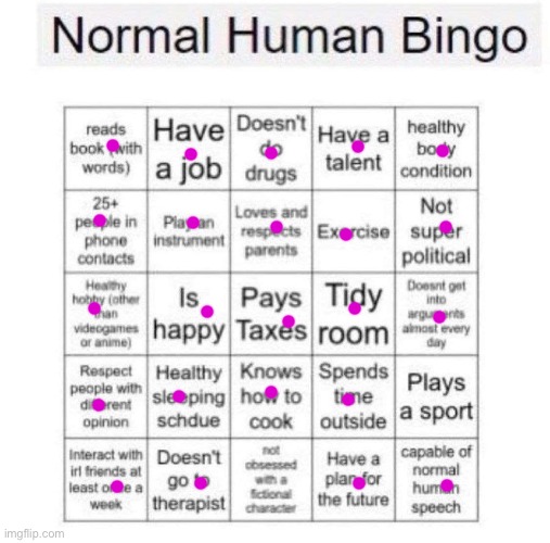 I’m only human after all | image tagged in normal human bingo | made w/ Imgflip meme maker