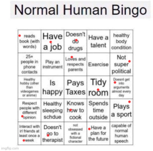 I can kina cook | image tagged in normal human bingo | made w/ Imgflip meme maker